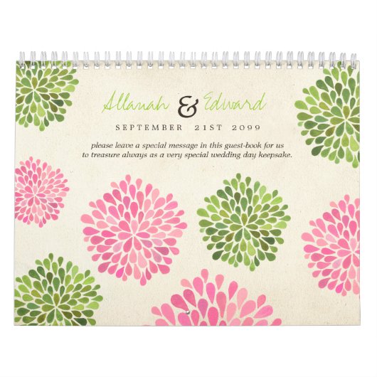 ユニーク結婚パーソナライズされたPhoto Guest Book カレンダー (カバー)