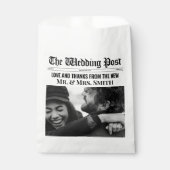 ユニーク結婚式の引き出物バッグ結婚ズ新聞 フェイバーバッグ (正面)