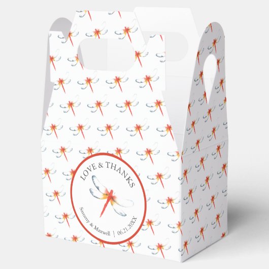 ユニーク結婚式の引き出物ボックスウォーターカラートンボ フェイバーボックス (オープン)