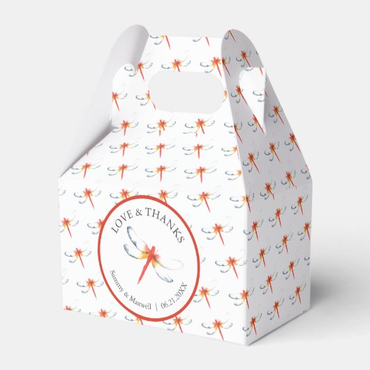 ユニーク結婚式の引き出物ボックスウォーターカラートンボ フェイバーボックス (正面サイド)