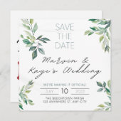 ユニーク結婚式招待状日付の保存 招待状 (正面/裏面)