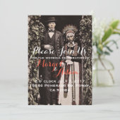 ユニーク結婚式招待状,予測できな,ヴィンテージ 招待状 (スタンド正面)