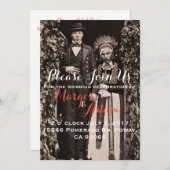 ユニーク結婚式招待状,予測できな,ヴィンテージ 招待状 (正面/裏面)