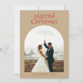 ユニーク結婚結婚したChristmas's Thank you Photo シーズンカード (正面)