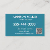 ユニーク美しいヘア&メイクアップ&QRコード 名刺 (裏面)