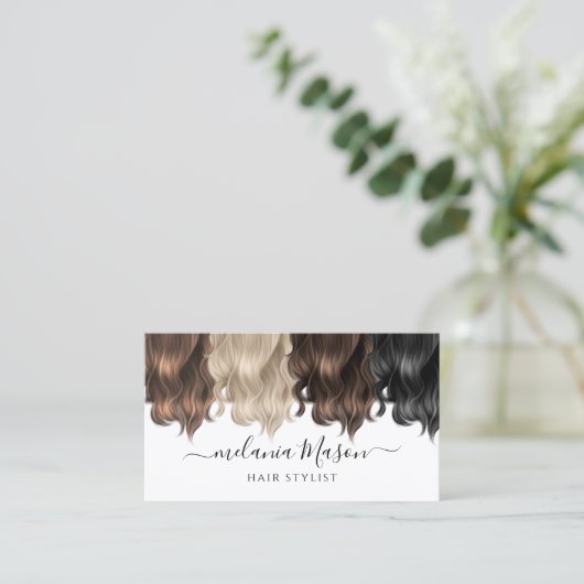 ユニーク美容師スモダンクリプトホワイト 名刺 (スタンド正面)