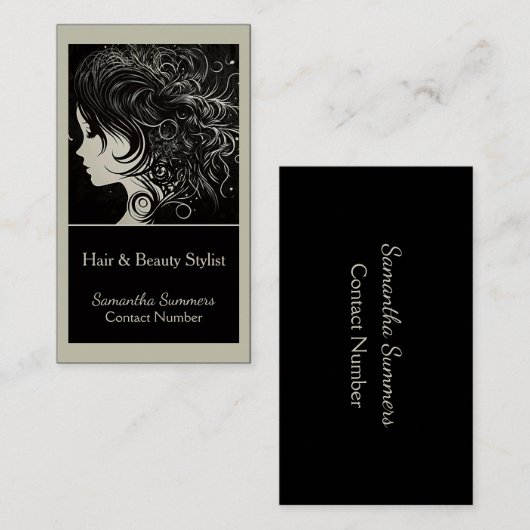 ユニーク美容師 名刺 (正面/裏面)