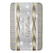 ユニーク美的金ゴールドシルバースタイリッシュズ結婚の バスマット (正面縦)