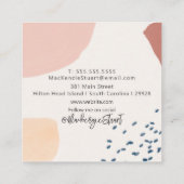 ユニーク自然モダン色彩の鮮やか抽象芸術赤面 スクエア名刺 (裏面)