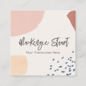 ユニーク自然モダン色彩の鮮やか抽象芸術赤面 スクエア名刺 (正面)