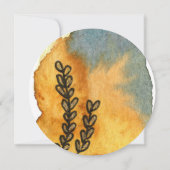 ユニーク芸術的フローラ水結婚色 招待状 (裏面)