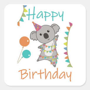 ユニーク誕生日ウィッシュハッピーバースデーへ スクエアシール