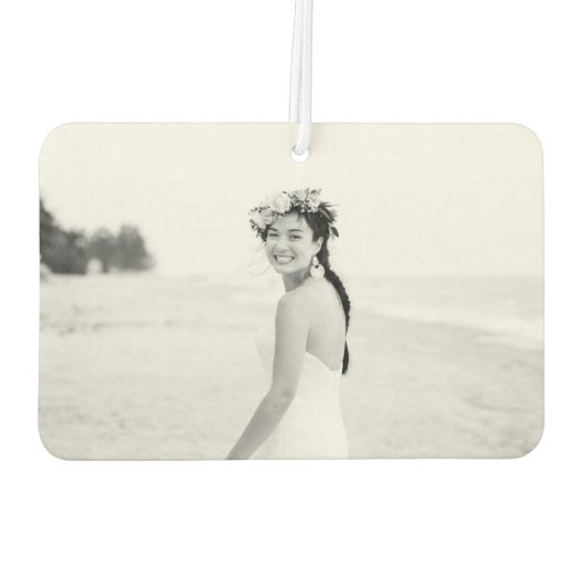 ユニーク贈り物、カップル結婚の写真カスタムのモダン カーエアーフレッシュナー (裏面)