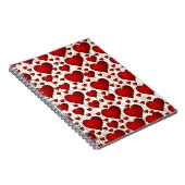 ユニーク赤いハートパターン ノートブック (右側)