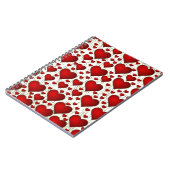 ユニーク赤いハートパターン ノートブック (左側)