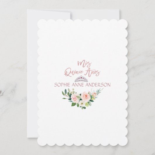 ユニーク赤面クリームフラワーズバラ金ゴールドキンセアニラ 招待状 (裏面)