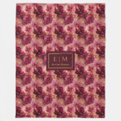 ユニーク赤面ブルゴーニュ金ゴールド水カラーカスタムスロー フリースブランケット (正面)