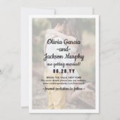 ユニーク重ねモダンシンプル合せフォト結婚コラージュ セーブザデート (裏面)