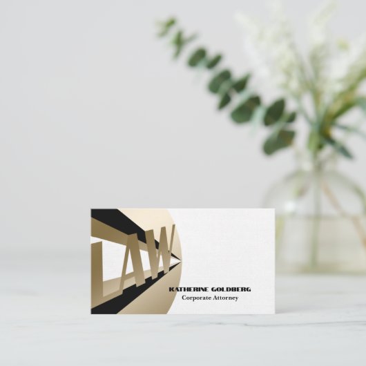 ユニーク金ゴールドおよびブラック弁護士名刺 名刺 (スタンド正面)