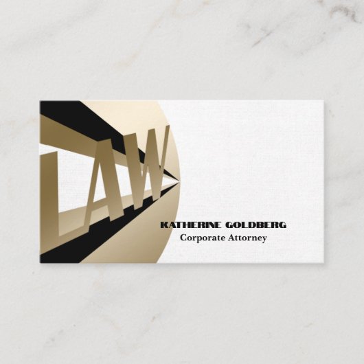 ユニーク金ゴールドおよびブラック弁護士名刺 名刺 (正面)