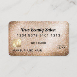 ユニーク金ゴールドグリッタークレジットカードのギフト証明書 名刺