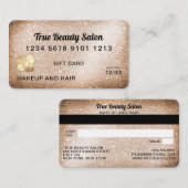 ユニーク金ゴールドグリッタークレジットカードのギフト証明書 名刺 (正面/裏面)