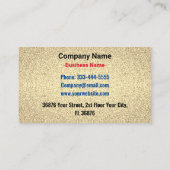 ユニーク金ゴールドブラックグリッター-プロフェッショナルラグジュアリー 名刺 (裏面)