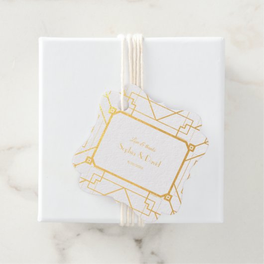 ユニーク金ゴールドブラック素晴らしギャツビー結婚アールデコ フェイバータグ (箱)