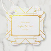 ユニーク金ゴールドブラック素晴らしギャツビー結婚アールデコ フェイバータグ (正面)