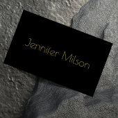 ユニーク金ゴールドミニマルタイポグラフィブラックプロフェッショナル 名刺