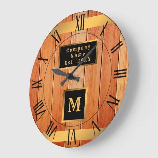 ユニーク金ゴールドラグジュアリーウッモノグラムのド ラージ壁時計 (傾斜)