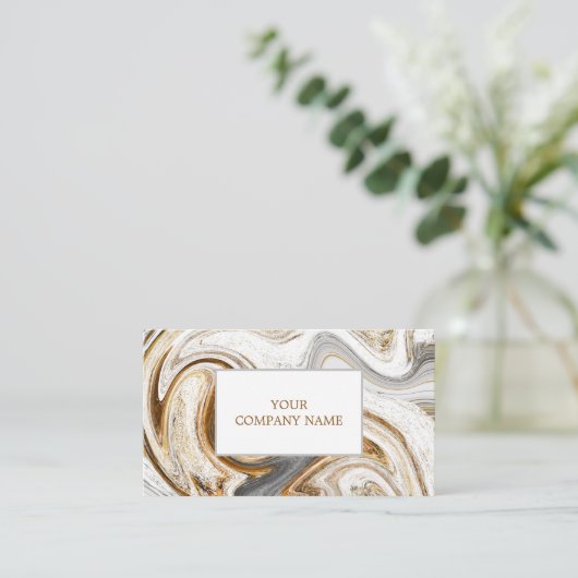 ユニーク金ゴールドレタリング金ゴールドアゲート抽象芸術 名刺 (スタンド正面)