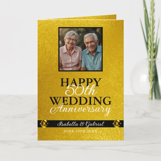 ユニーク金ゴールド写真50周年記念 カード (正面)