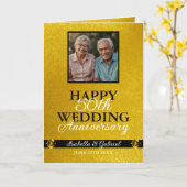 ユニーク金ゴールド写真50周年記念 カード (黄色い花)