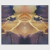 ユニーク金ゴールド紫褐色抽象芸術 ラッピングペーパー (フラット)