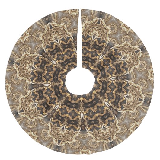 ユニーク金ゴールド飾りツリースカート ブラッシュドポリエステルツリースカート (正面)