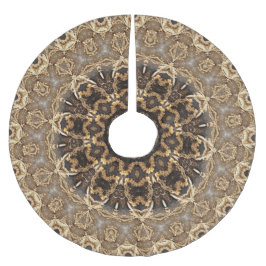 ユニーク金ゴールド飾りツリースカート ブラッシュドポリエステルツリースカート