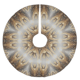 ユニーク金ゴールド飾りツリースカート ブラッシュドポリエステルツリースカート