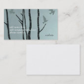 ユニーク銀スタイリッシュ樺の木鳥の名刺 名刺 (正面/裏面)