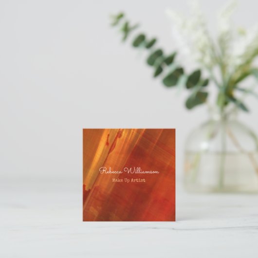 ユニーク銅金ゴールド金属抽象芸術渦巻き スクエア名刺 (スタンド正面)