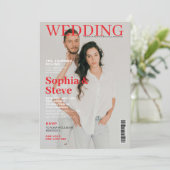ユニーク雑誌表紙の写真結婚。 招待状 (スタンド正面)