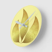 ユニーク離れモダンスケッチ金ゴールド ラウンド壁時計 (傾斜)