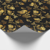 ユニーク魚釣りクリスマスの名前とメッセージの追加 ラッピングペーパー (角)