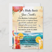 ユニーク21鮮やか歳スタイリッシュの誕生日 招待状 (正面)