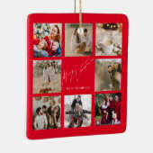 ユニーク |かわいい家族の写真クリスマスパーソナライズされた セラミックオーナメント (右)