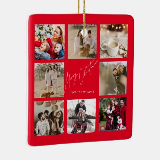 ユニーク |かわいい家族の写真クリスマスパーソナライズされた セラミックオーナメント (右)