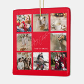 ユニーク |かわいい家族の写真クリスマスパーソナライズされた セラミックオーナメント (左)