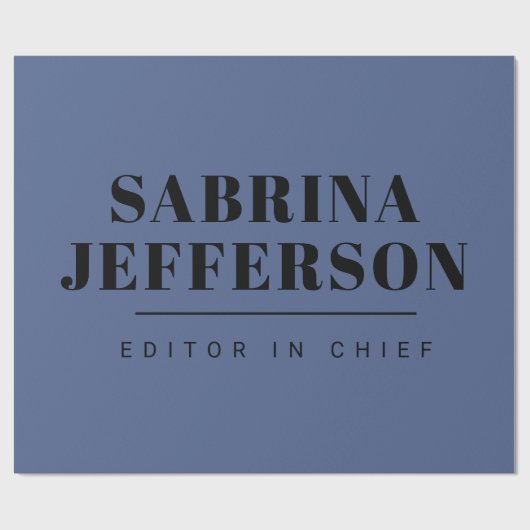 ユニーク エレガント プレーン シンプル ブルー ブラック ラッピングペーパー (フラット)