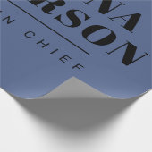 ユニーク エレガント プレーン シンプル ブルー ブラック ラッピングペーパー (角)