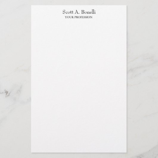 ユニーク エレガント プレーン シンプル ホワイト スペシャル 便箋 (正面)